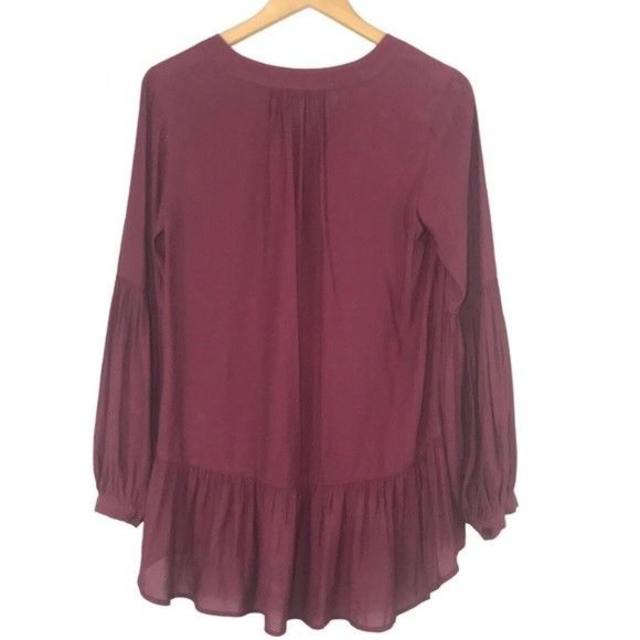 RO & DE Pleated Ruffle High Low Blouse Size XS - Picture 4 of 8